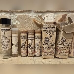 Antique Apothecary 16 Bottle Collection - Humphreys' Remedies